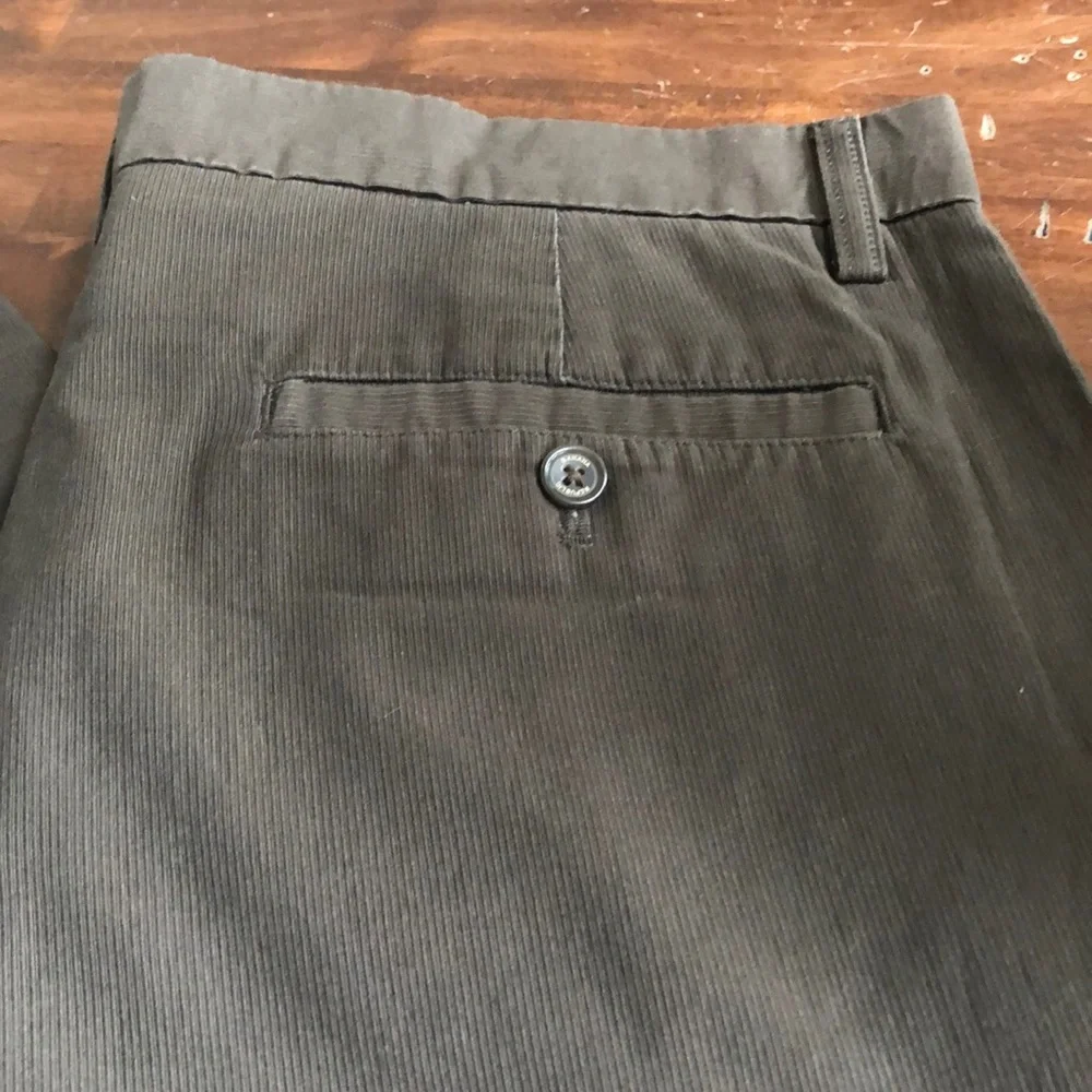 Banana Republic Men's Olive Green Tan Brown Corduroy Straight Leg Pants Sz 34/32